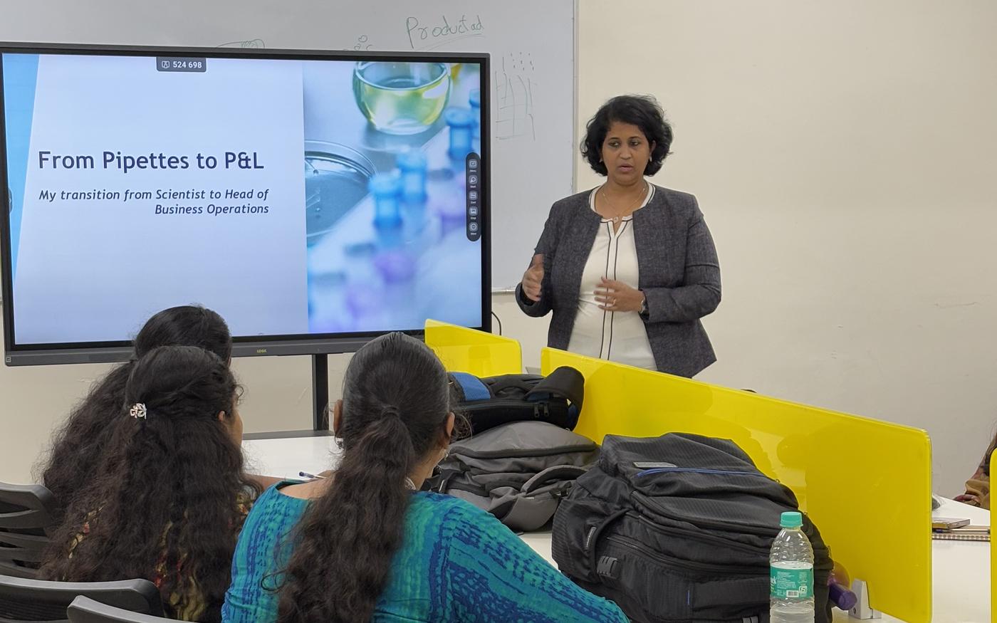 A specialist presenting From Pipettes to P&L